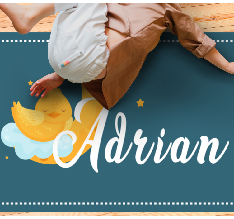 Isimli uyuyan ördek pvc halı - TenStickers