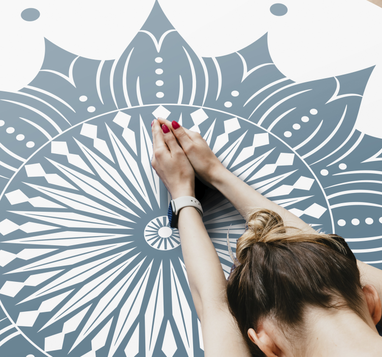 Turkuaz mandala vinil halı - TenStickers