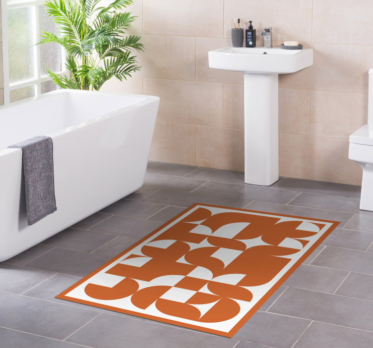 Turuncu daire geometrik sanat desen kilim - TenStickers