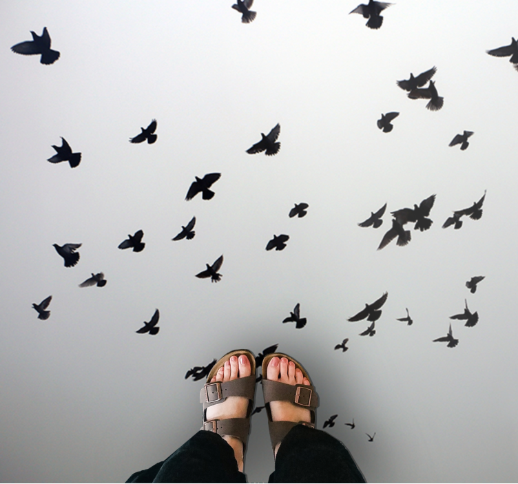 Pvc halı uçan kuşlar deseni - TenStickers