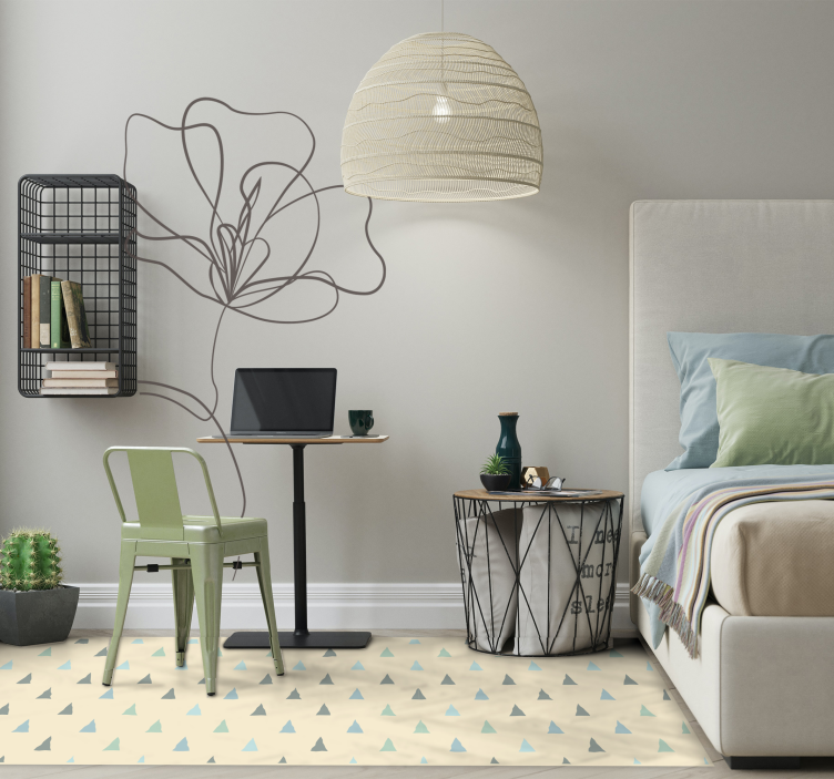 Muhteşem üçgenler İskandinav tarzı vinil halı - TenStickers