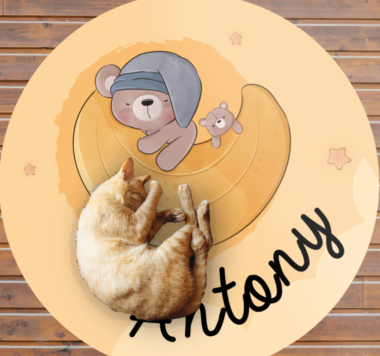 Isimli uykulu ayı isimlerle pvc halı - TenStickers