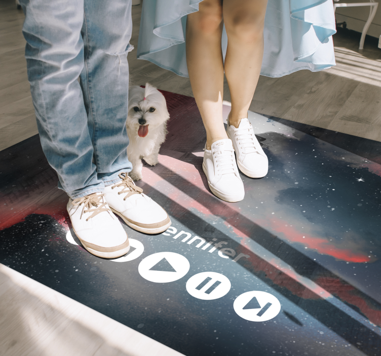 Uzay özel müziği gençler pvc halı - TenStickers