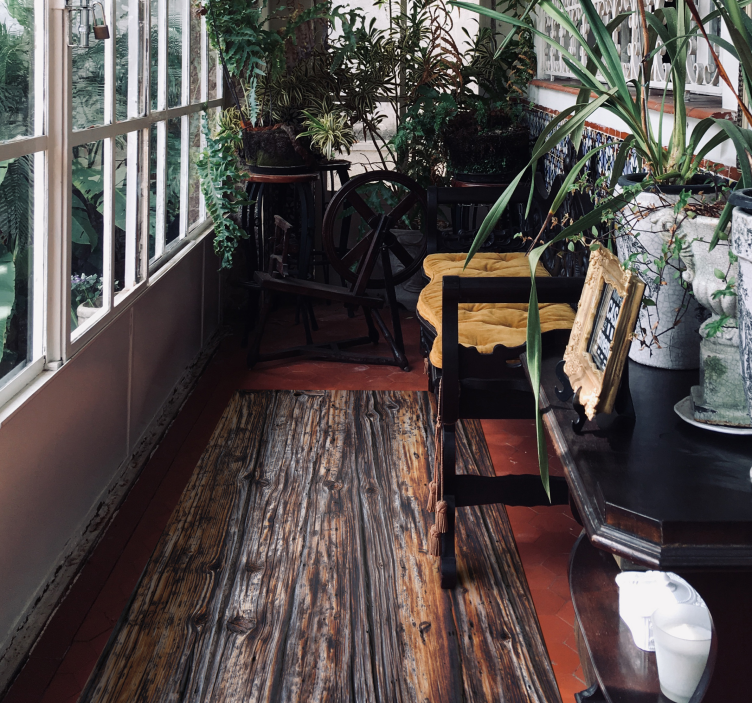 Vintage ahşap efektli vinil halı - TenStickers