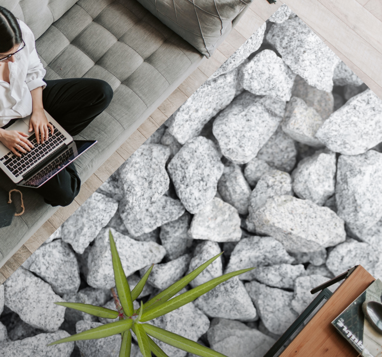 Yalnız yabani bitki kırma taş vinil halı - TenStickers