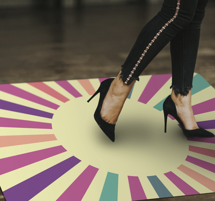 Yayılan çizgiler tasarımı geometrik pvc halı - TenStickers