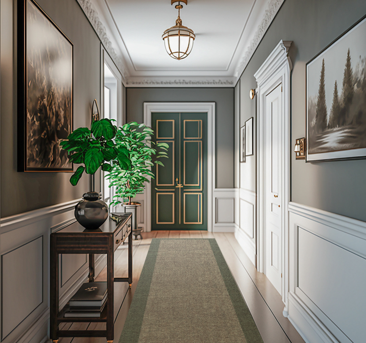 Yeşil çerçeve modern kilim ile tasarım - TenStickers