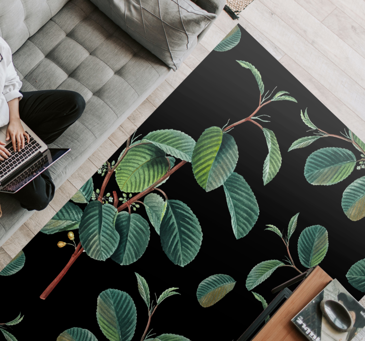 Yeşil dallar doğa vinil halı - TenStickers