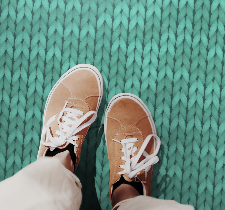 Yeşil ipler minimal vinil halı - TenStickers