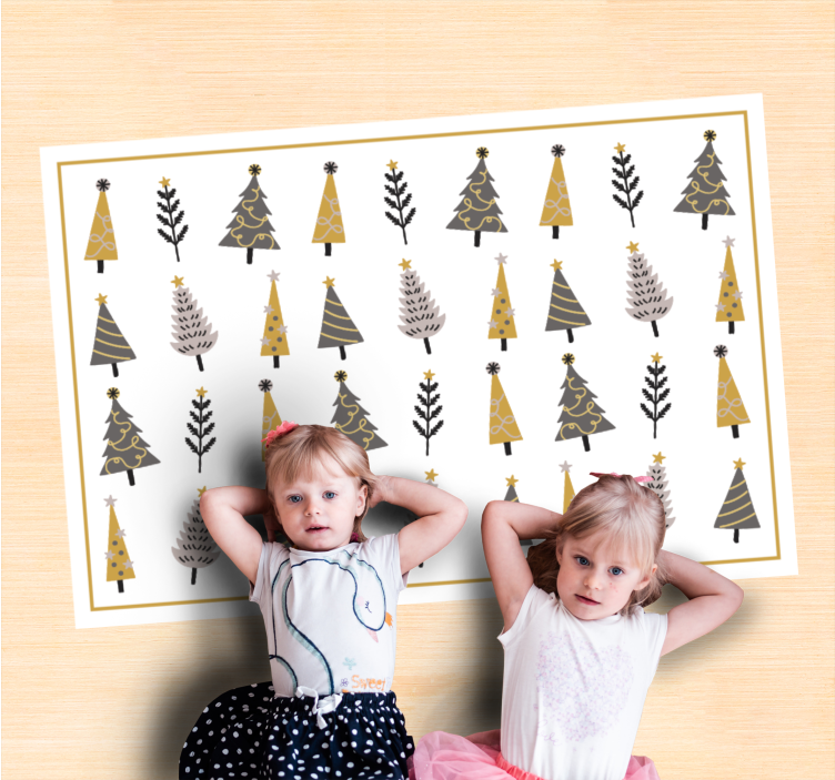 Noel ağacı deseni noel vinil halı - TenStickers