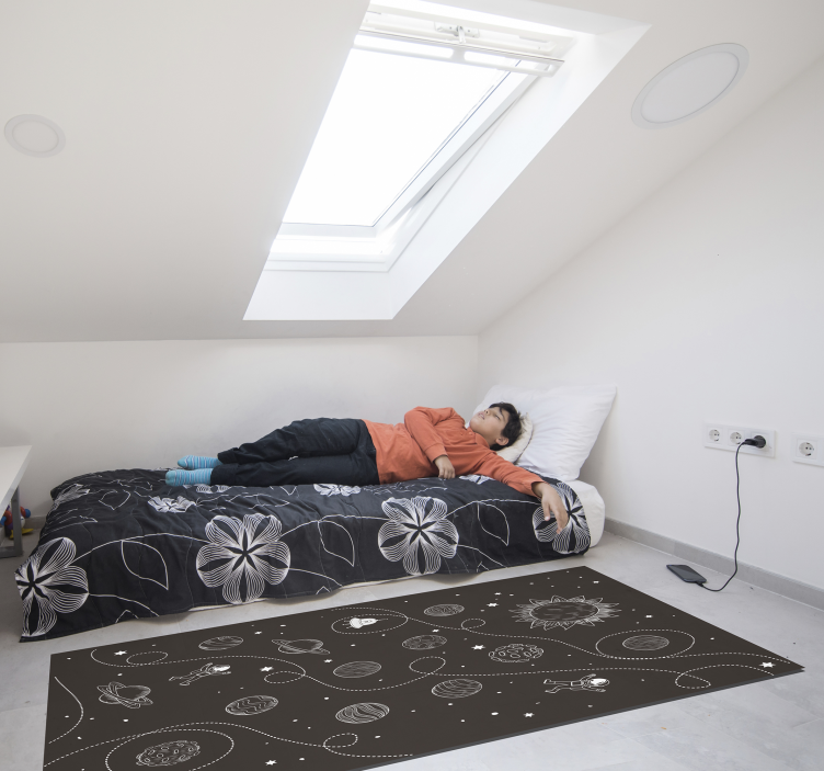 Vinil halı çizim muhteşem yıldızlar ve gezegenler - TenStickers