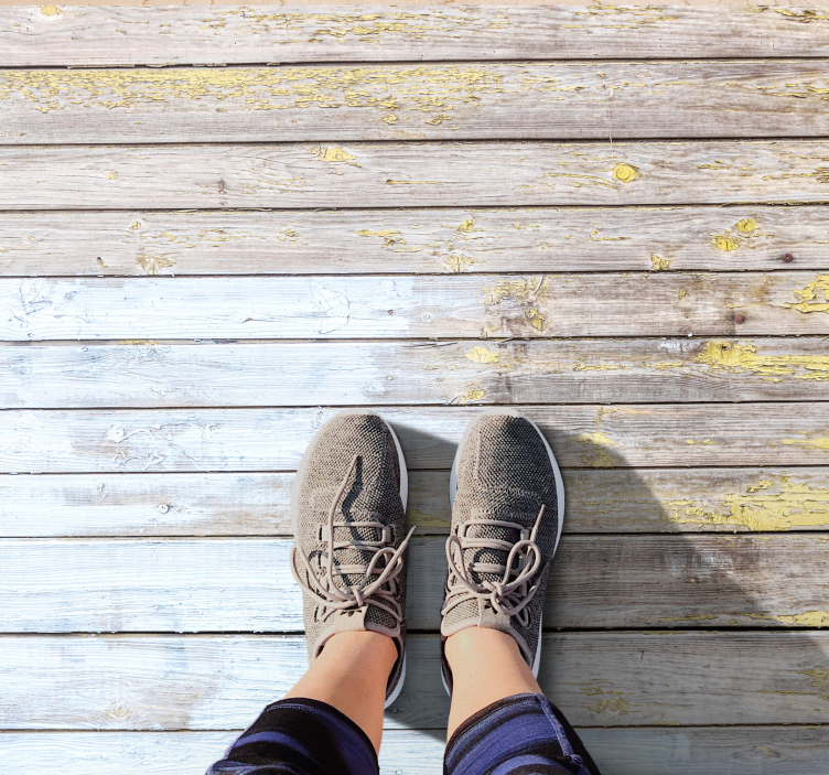 Yıpranmış tahta yüzeyi ahşap etkisi pvc halı - TenStickers