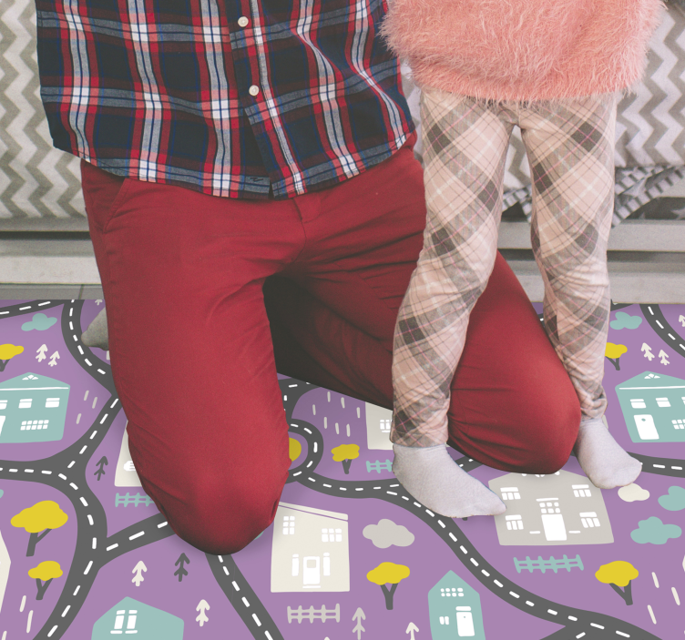 Yol haritası oyunu yollar pvc halı - TenStickers