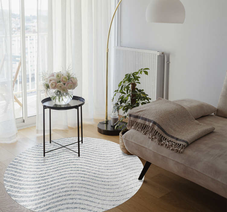 Yumuşak dalga desenleri oturma odası pvc halı - TenStickers