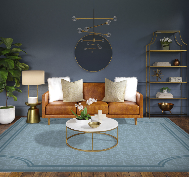 Yumuşak mavi barok yemek odasi pvc halı - TenStickers