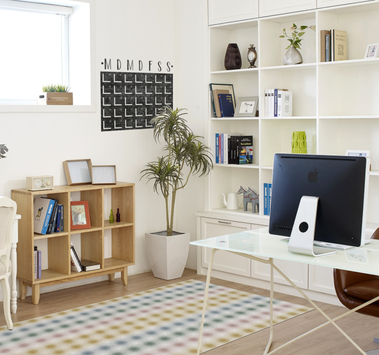 Yumuşak pastel çizgiler oturma odası pvc halı - TenStickers