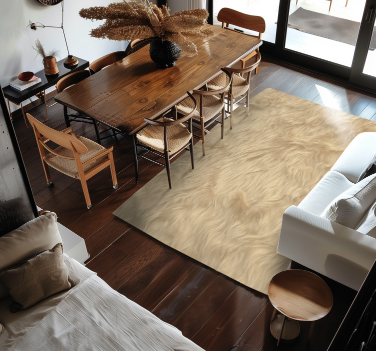 Yün efektli tasarım yemek odasi pvc halı - TenStickers
