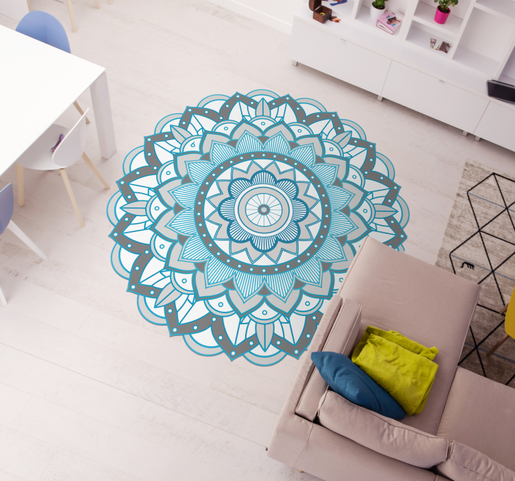 Yuvarlak mat mandala vinil halı - TenStickers