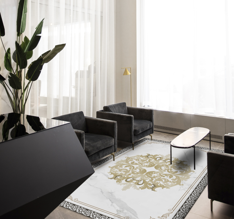 Zarif altın süsleme Mermer vinil halı - TenStickers