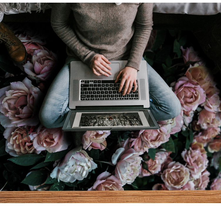 Zarif çiçek düzenlemesi çiçekler ve bitkiler pvc halı - TenStickers