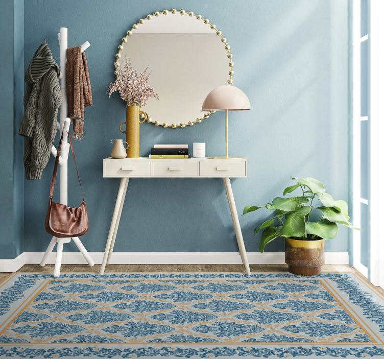 Zarif çiçekli barok giriş salonu pvc halı - TenStickers