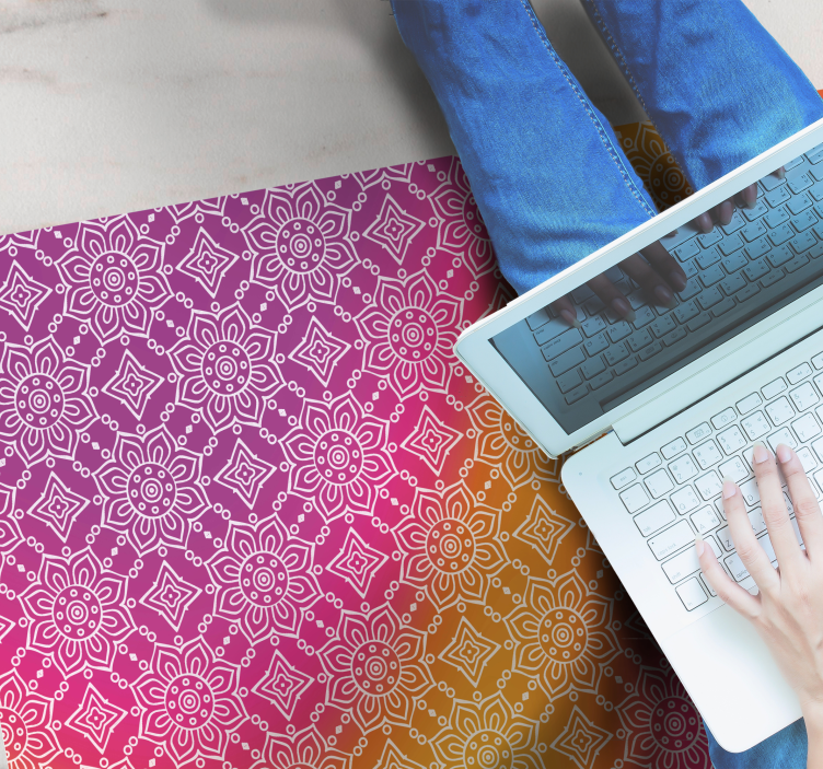 Zarif degrade mandala pvc halı - TenStickers