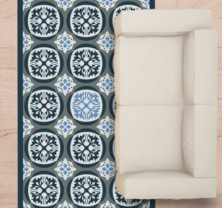 Zarif çiçekli fayanslar fayans efekti pvc halı - TenStickers