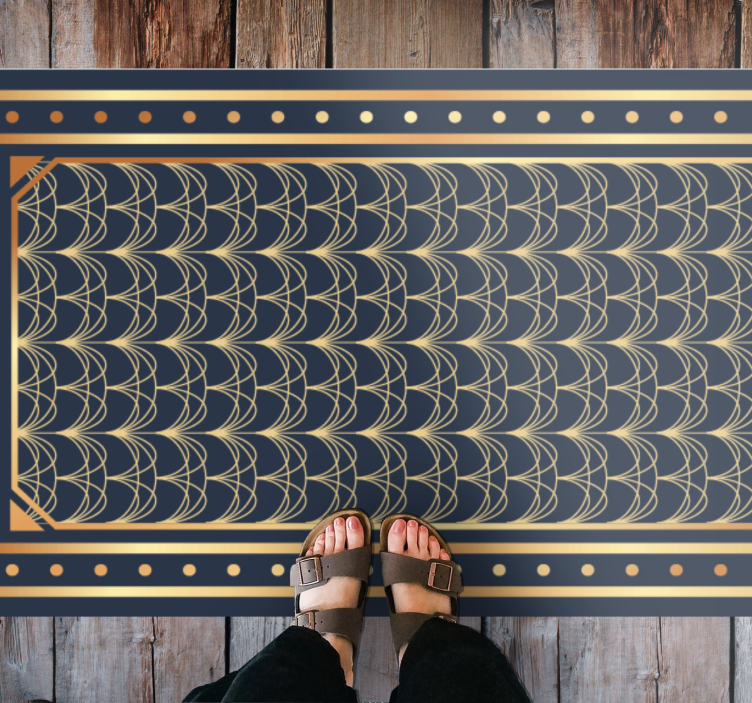 Zarif dalga desenleri geometrik pvc halı - TenStickers