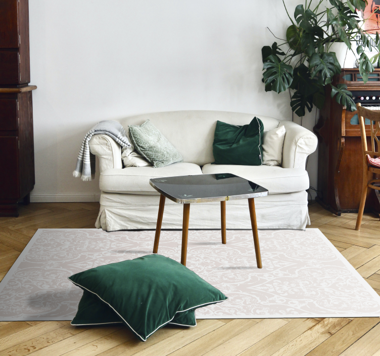 Zarif desenli tasarım oturma odası pvc halı - TenStickers