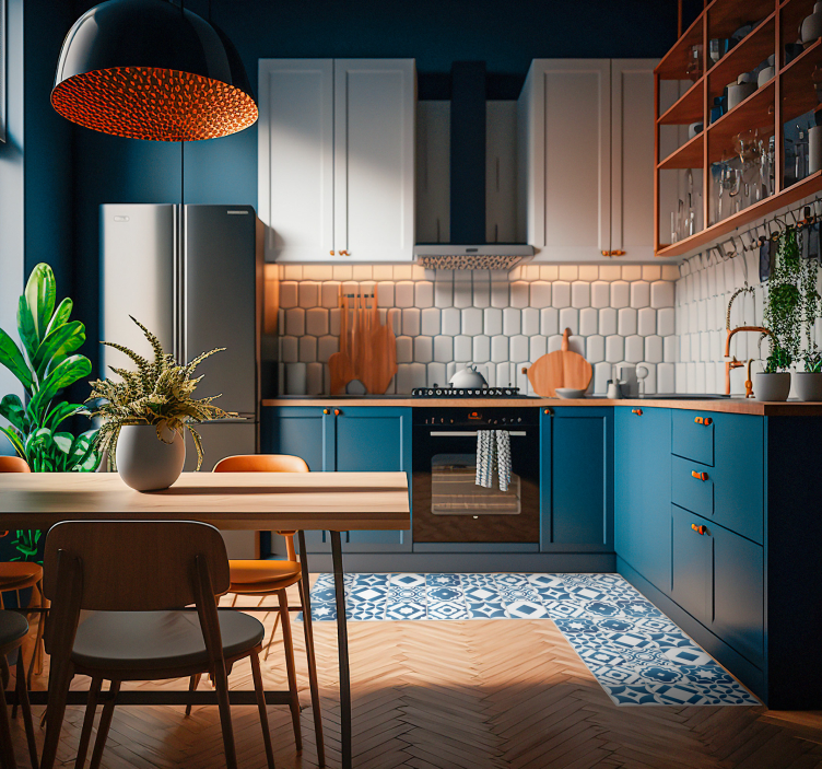 Zarif fayans vinil mutfak mat - TenStickers