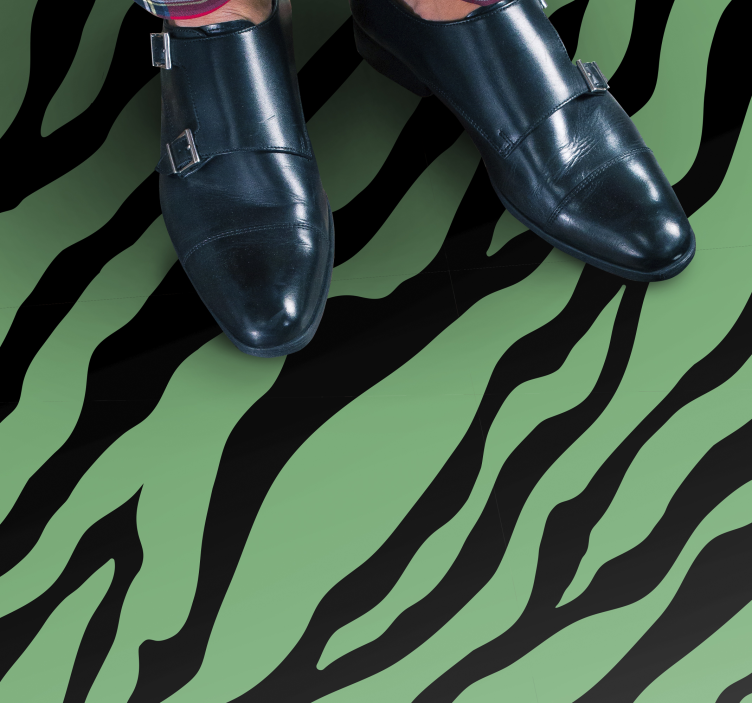 Zebra yeşili çizgiler hayvan baskı pvc halı - TenStickers