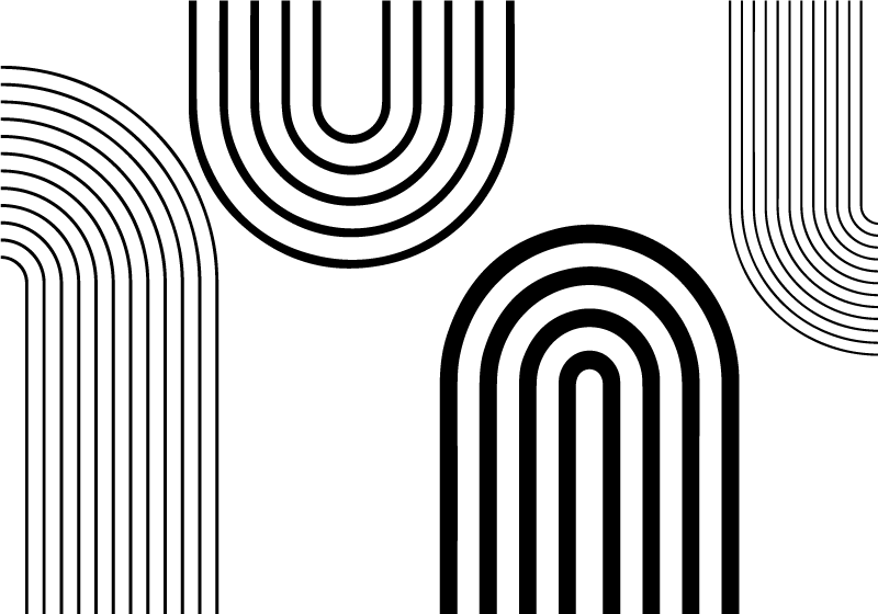 Ince minimalist siyah yaylar beyaz pvc halı - TenStickers