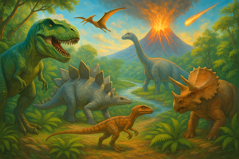 Dinozorların neslinin tükenmesi Hayvan pvc halı - TenStickers