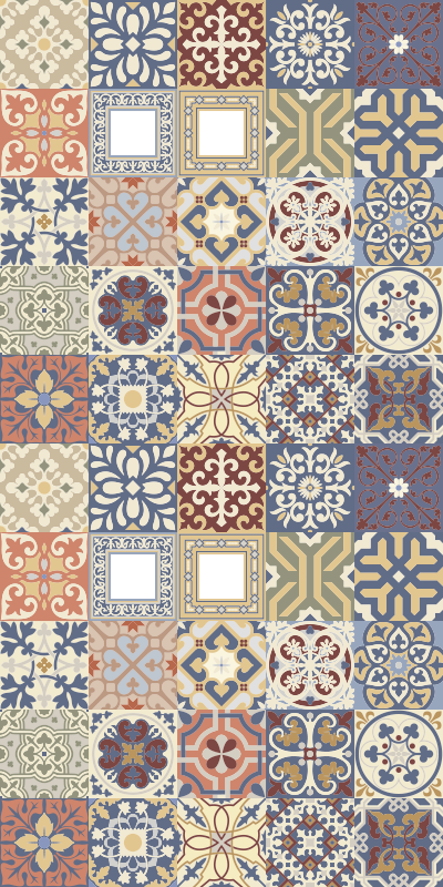 çok renkli hidrolik mutfak pvc halı - TenStickers