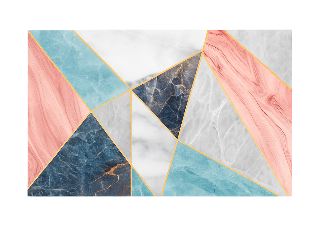 Renkli geometrik tasarım Mermer vinil halı - TenStickers