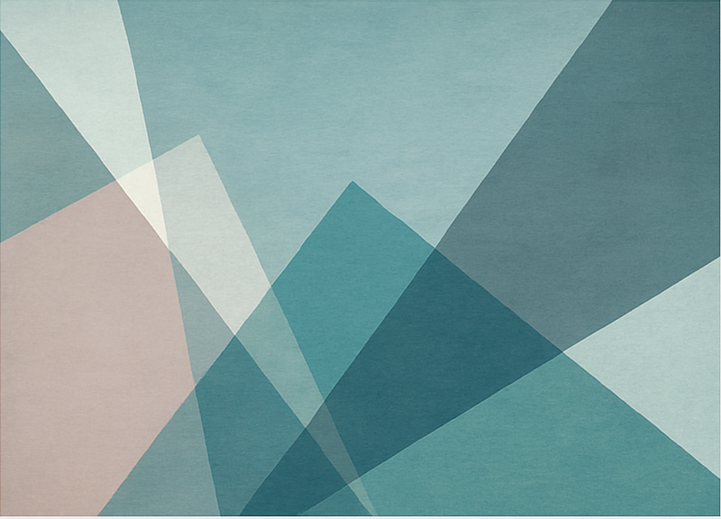 Geometrik soyut tasarım mavi pvc halı - TenStickers