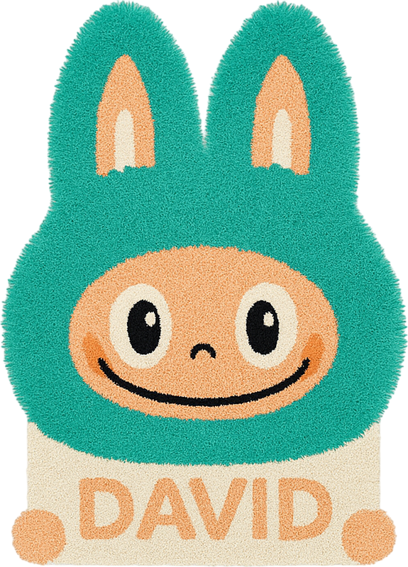 özel turkuaz labubu pvc halı - TenStickers