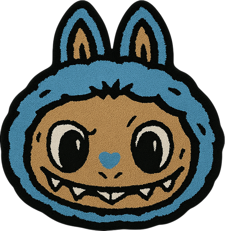 Mavi labubu tasarımı pvc halı - TenStickers