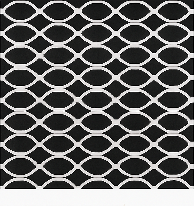 Monokrom oval tasarım yemek odasi pvc halı - TenStickers