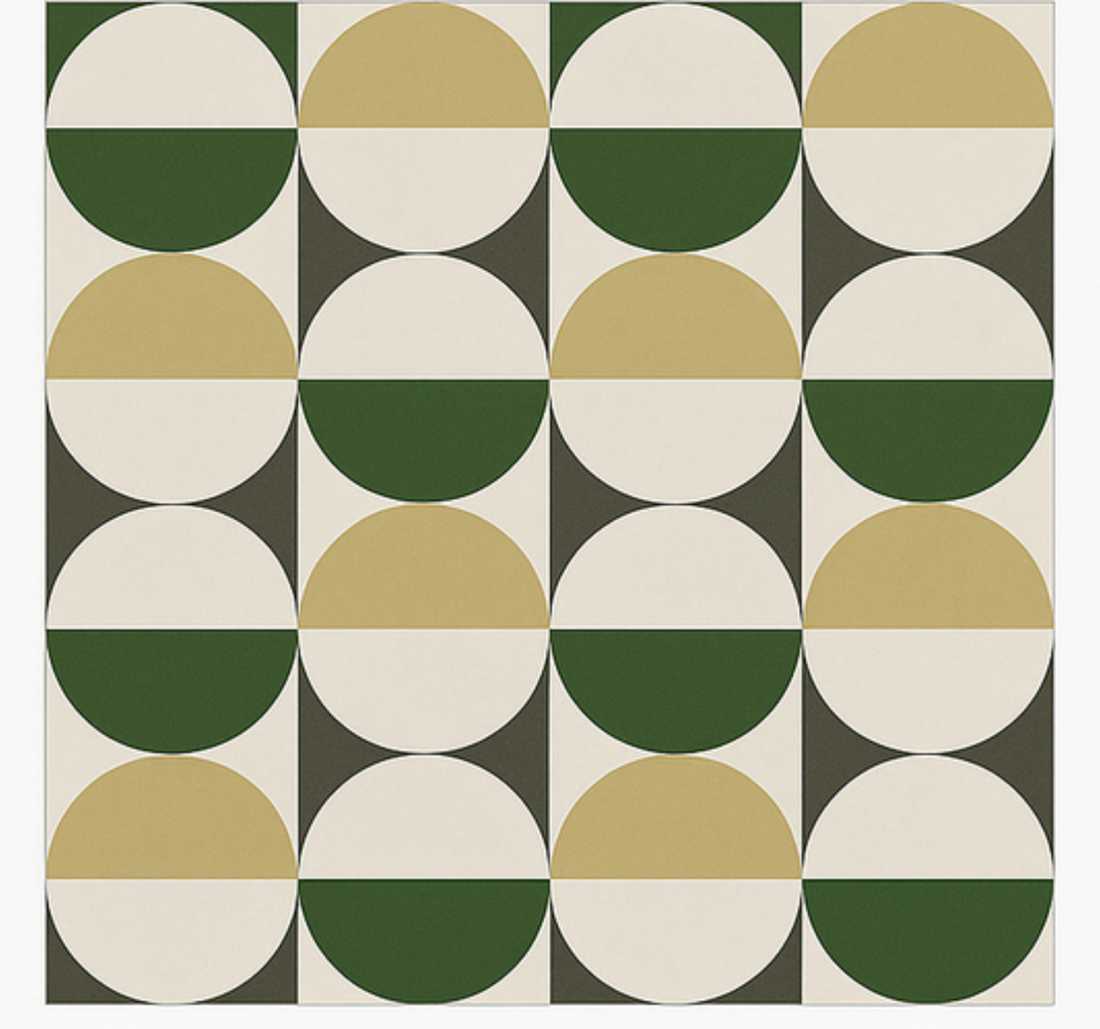 Orta yüzyıl dairesel deseni yemek odasi pvc halı - TenStickers