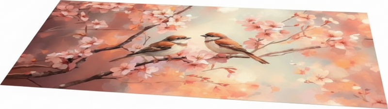 Oturma odası pvc halı iki kuş bir dalda - TenStickers