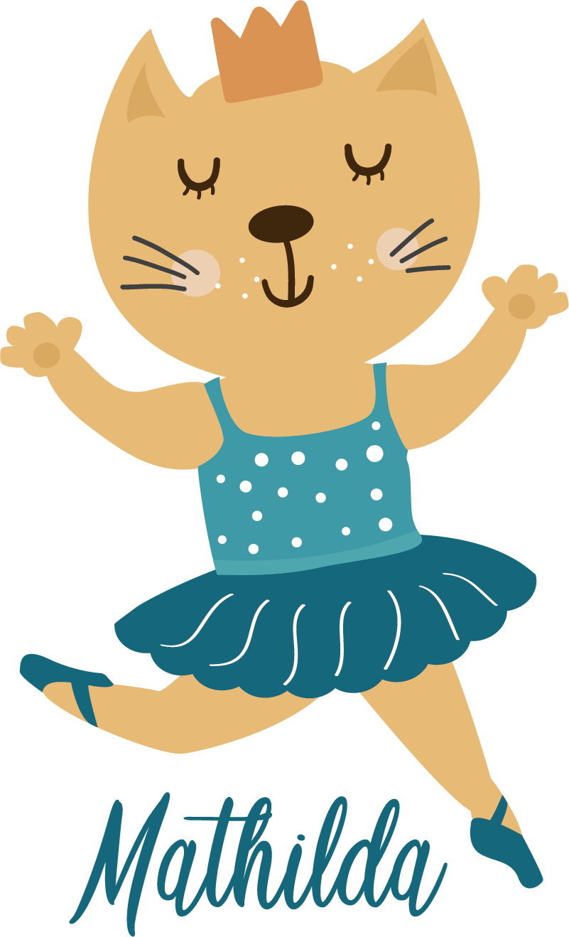 Hayvan pvc halı İsimli dans eden kedi - TenStickers