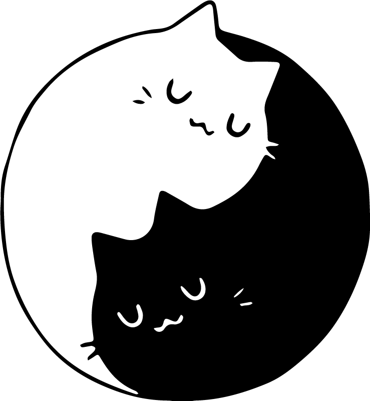 Hayvan pvc halı yin yang kediler - TenStickers