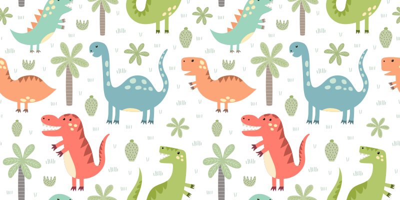 Hayvan pvc halı mutlu dinozor kallax - TenStickers