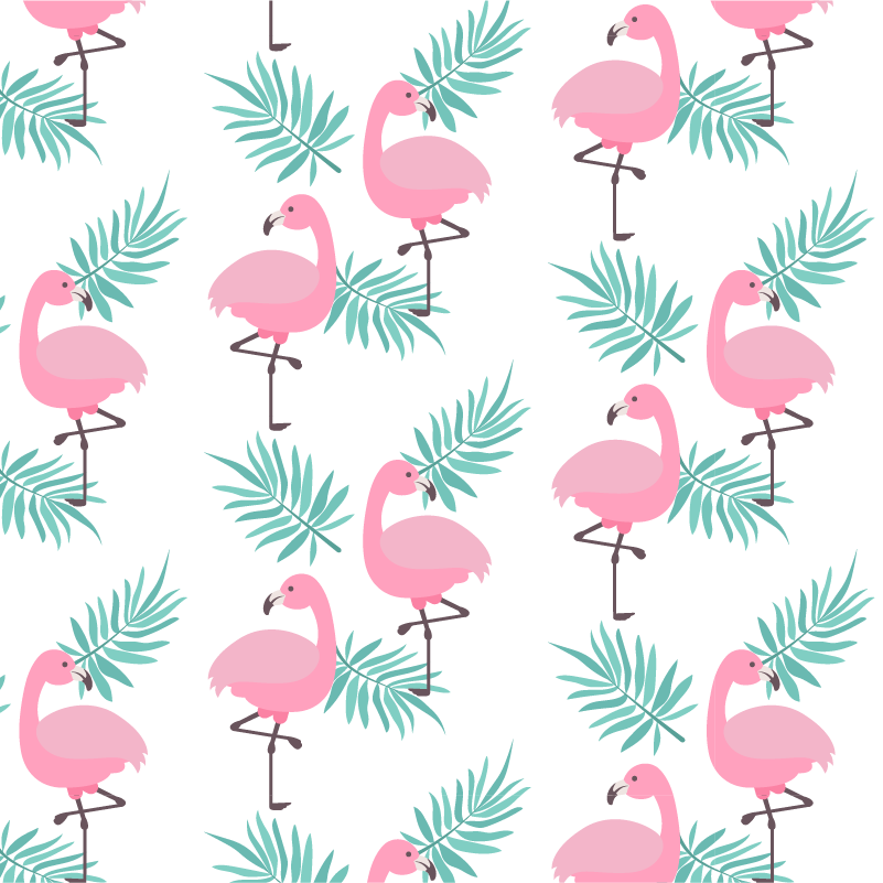 Hayvan pvc halı tropikal flamingo deseni - TenStickers