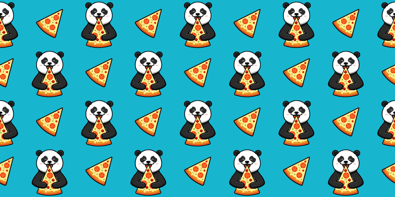 Hayvan pvc halı - pizza yiyen panda - TenStickers