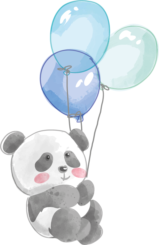 Hayvan pvc halı - Üç balon tutan bebek - TenStickers