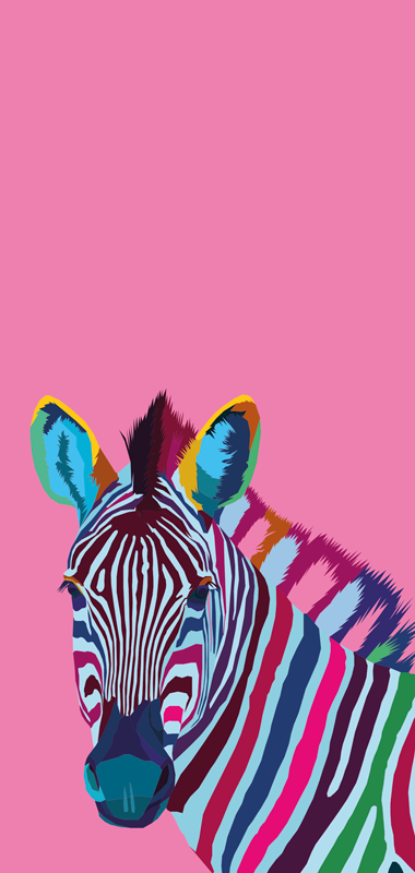 Hayvan pvc halı zebra pop art iphone - TenStickers