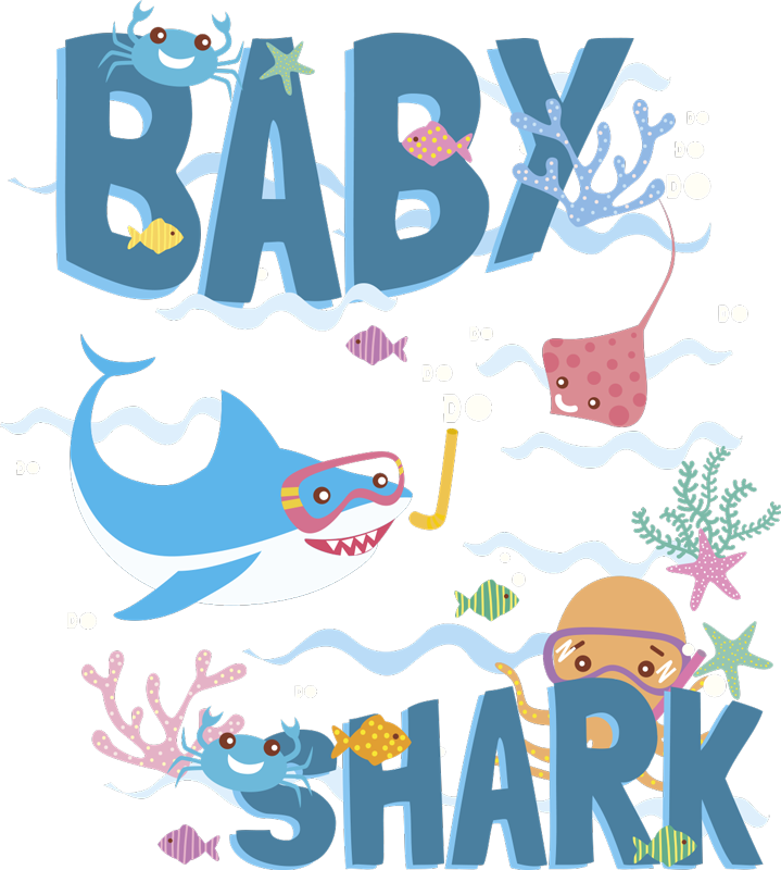 Hayvan pvc halı bebek mavi köpekbalığı - TenStickers