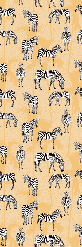 Hayvan pvc halı zebra ve palmiye - TenStickers